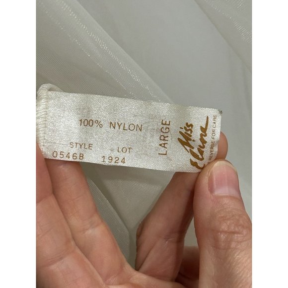 Vintage Miss Elaine Sheer Nylon Robe With Satin Trim Sheer Puff Sleeves - Picture 7 of 10